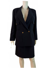 Load image into Gallery viewer, Vintage Chanel 1990’s Dark Navy Blue Skirt Suit FR 38 US 4