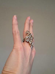 Chanel 16C Rare ‘Fairy Bouquet’ crystal CC Ring Size 5 1/4