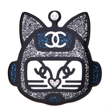 Load image into Gallery viewer, Chanel 2017 17S Resin Emoji Robot Cat Brooch Silver Blue Pin