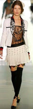 Load image into Gallery viewer, Chanel 2003 Fall 03A Snap Collection White Black Silk Mini Skirt FR 38 US 4