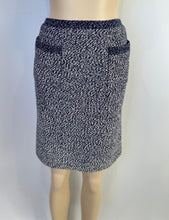 Load image into Gallery viewer, 97C, 1997 Cruise Chanel Vintage Navy and White Tweed Skirt FR 38 US 6