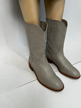 Load image into Gallery viewer, Chanel 13C 2013 Cruise Grey Leather Western Boots Large CC Logo EU 40.5 US 9.5