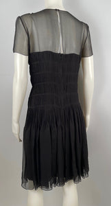 Chanel 05A 2005 Fall Black Silk pleated Dress FR 38 US 4/6