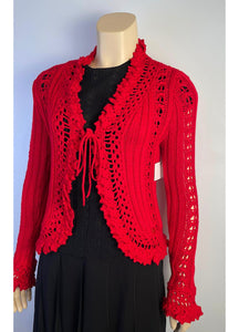 Chanel 04P 2004 Spring Red Cardigan FR 38 US 4/6/8