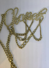 Load image into Gallery viewer, Rare 06C, 2006 Cruise Chanel cursive letters multi strand silver tone belt necklace 38” long