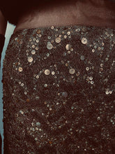 Load image into Gallery viewer, Chanel 03A 2003 Fall Long Maxi Gold Sequin Skirt FR 42