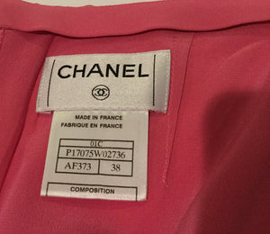 Chanel Vintage 01C, 2001 Cruise Resort Silk Pink Skirt FR 38 US 4