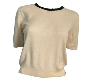 Chanel Winter White Sweater Top Blouse US 6