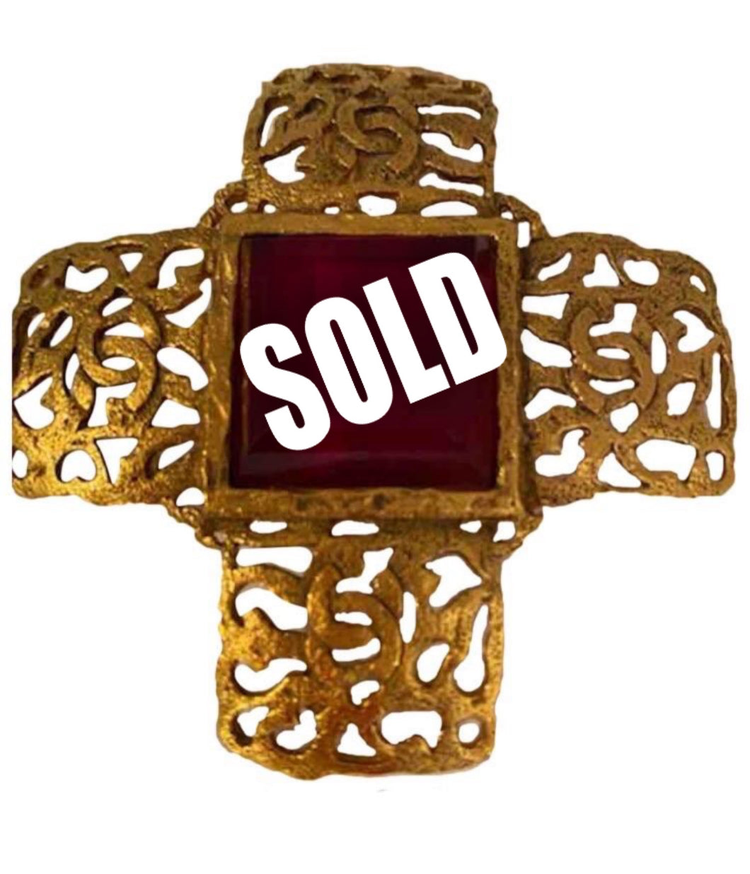 1980's Collection 25 Vintage Chanel Gold Cross Brooch Pin – HelensChanel