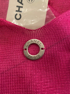 NWT New with Tags Chanel vintage 00T cruise Resort Bright Pink Spaghetti Strap knit Tank Top Cami FR 38 US 2/4