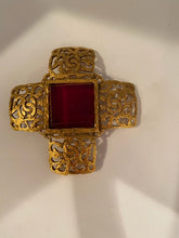 Load image into Gallery viewer, 1980’s Collection 25 Vintage Chanel Gold Cross Brooch Pin