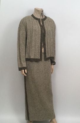 HelensChanel Chanel Vintage 98A, 1998 Fall Tweed Pleated Beige Taupe Jacket Maxi Skirt Set US 4/6