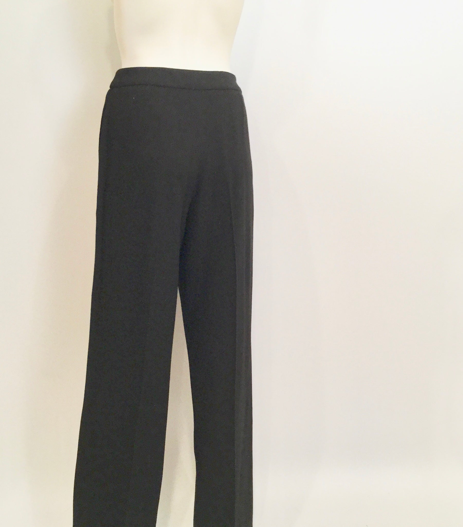 Chanel Black Wide Leg Wool Cashmere Pants Trouser US 8 – HelensChanel