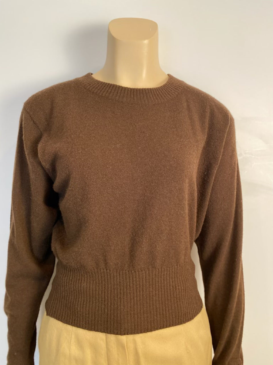 Chanel Vintage Cashmere Dark Brown Sweater US 12 14 16 HelensChanel