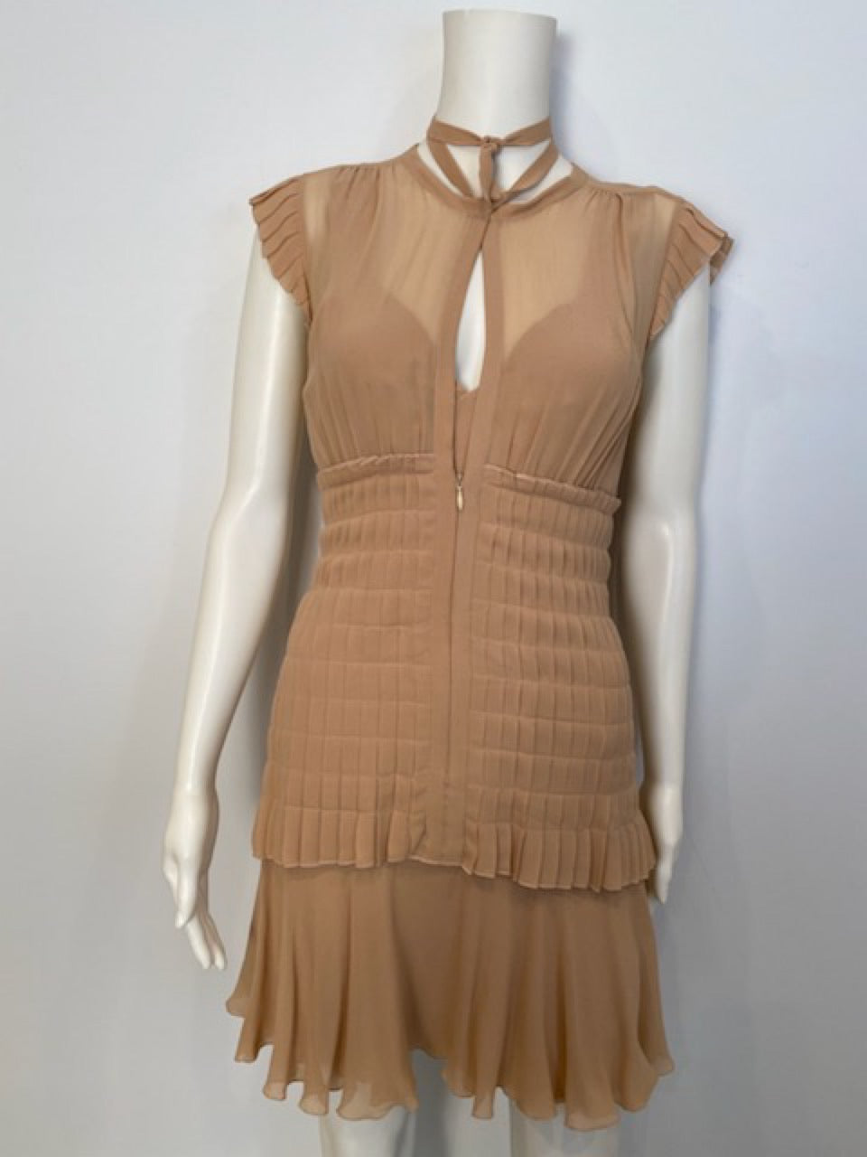 Silk mid-length dress Chanel Pink size 44 FR in Silk - 33390937