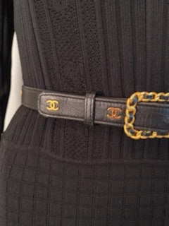 CHANEL Pre-Owned 1996 CC Leather Buckle Belt - Farfetch