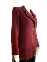 Load image into Gallery viewer, 97A, 1997 Fall Vintage Chanel Mahogany Rust Boucle Blazer Jacket FR 38