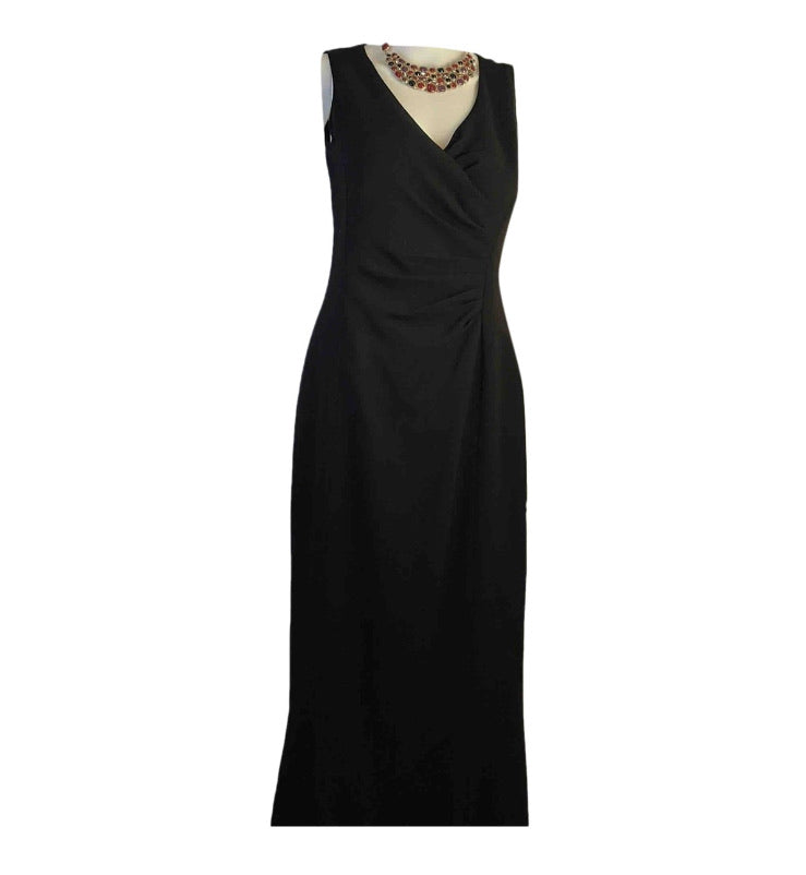 97P 1997 Vintage Chanel Sleeveless Black Maxi Dress FR 40 US 4/6