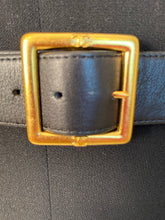 Load image into Gallery viewer, 95A 1995 Fall Vintage Chanel gold chain black leather belt sz 85/34