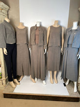 Load image into Gallery viewer, Vintage Chanel 99P 1999 Spring Grey 3 Piece Skirt Blouse Jacket Dress Outfit Set FR 36