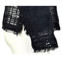 Load image into Gallery viewer, Chanel 06C 2006 Cruise Resort Black Sheer window pane Jacket Cardigan Top FR 36 US 4