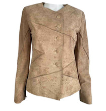 Load image into Gallery viewer, Vintage 00C, 2000 Cruise Chanel Identification Leather/Suede Rawhide Tan Jacket FR 36 US 4