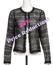 Load image into Gallery viewer, Chanel 06C 2006 Cruise Resort Black Sheer window pane Jacket Cardigan Top FR 36 US 4