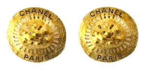 1994 94A Rare Chanel vintage gold  oversized large clip on earrings
