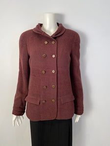 Vintage Chanel 98A, 1998 Fall Maroon Jacket FR 40 US 6/8