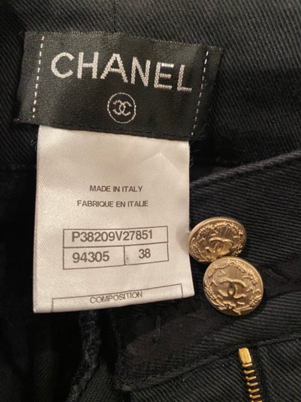 Jeans Chanel Black size 38 FR in Denim - Jeans - 33004018
