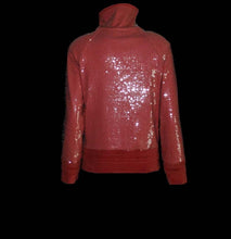 Load image into Gallery viewer, Chanel 2008 Cruise 08C Salmon Coral Orange Sequin Terry Cloth Bomber Jacket FR 40
