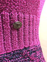 Load image into Gallery viewer, Chanel knit Pink raspberry navy blue gray Dress FR 42 US 6/8