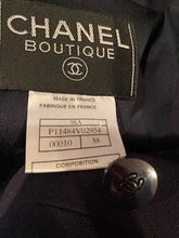 Load image into Gallery viewer, Vintage Chanel 98A, 1998 Fall Double Breasted Dark Navy Blue Jacket FR 38 US 4