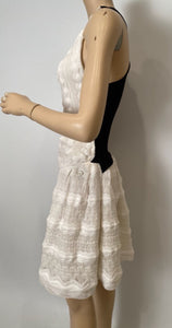 Chanel 2015 Spring Summer Delicate White and Black Dress FR 38 US 4/6