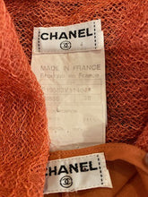 Load image into Gallery viewer, Vintage Chanel 02P, 2002 Spring 2-piece Orange Top Blouse Camisole sheer Lace Set FR 38
