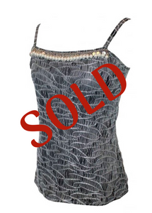 Chanel 05A 2005 Fall pearl trim Lace overlay Black Tank Top Camisole B –  HelensChanel
