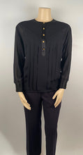 Load image into Gallery viewer, Vintage Early 1990’s Chanel Black Silk Pleated Blouse US 12