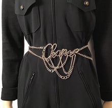 Load image into Gallery viewer, Authentic Chanel belt/necklace worn as a Chanel belt.