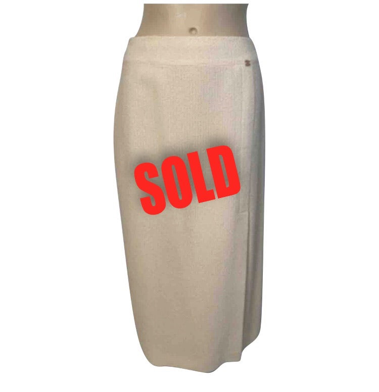 Chanel Ivory Wool Long Maxi Skirt US 4/6