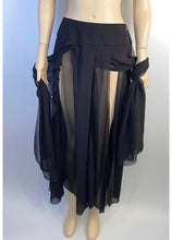 Load image into Gallery viewer, NWT Chanel 00S, 2000 Summer black long chiffon skirt FR 40