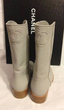 Load image into Gallery viewer, NIB New in Box Chanel 13C light grey cowboy riding boots EU 39.5