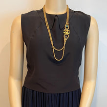 Load image into Gallery viewer, Chanel 19A 2019 Fall Paris Egypt Nile Collection Long Gold Rope Necklace with Stones