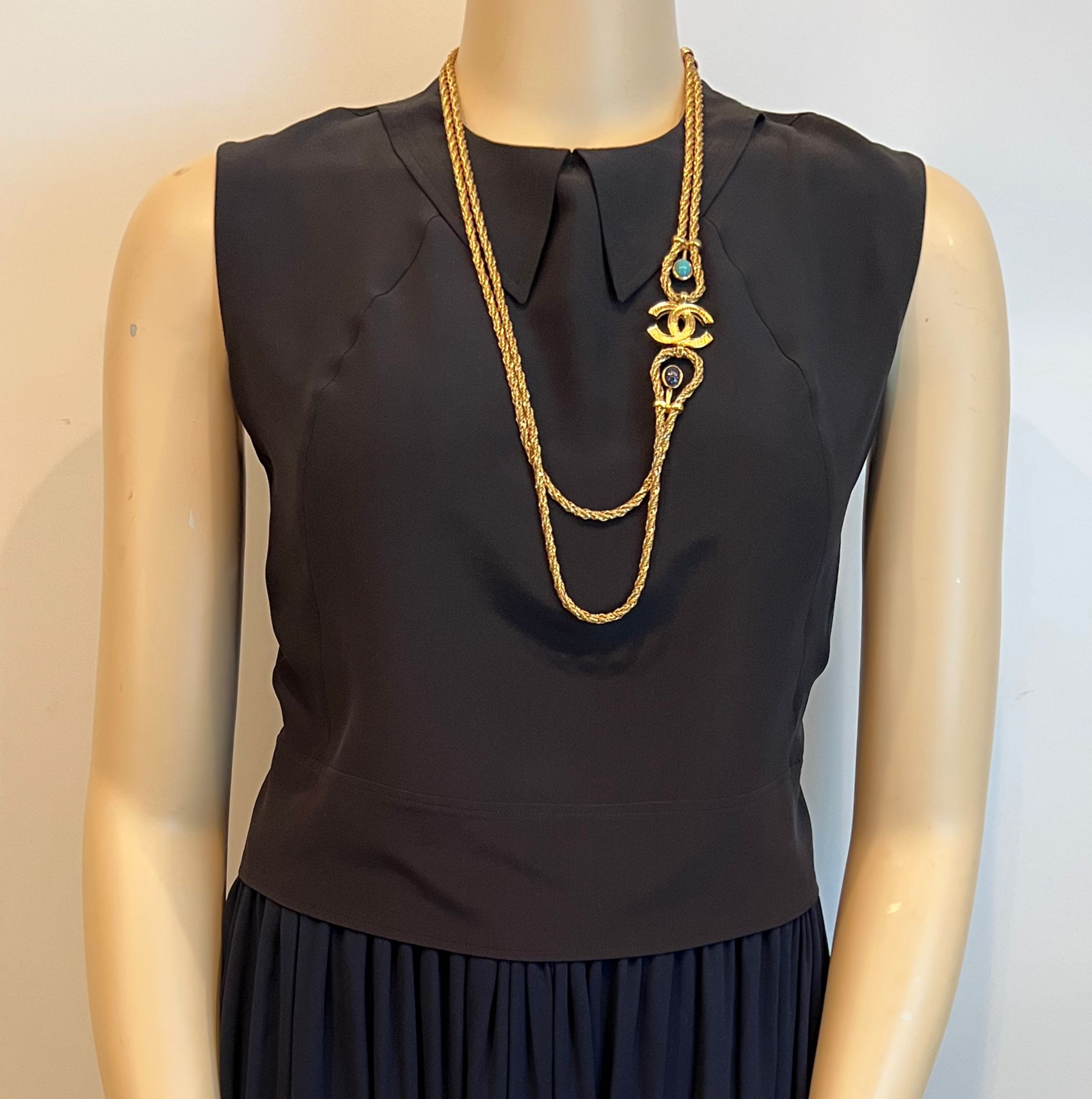 Chanel 19A 2019 Fall Paris Egypt Nile Collection Long Gold Rope Necklace