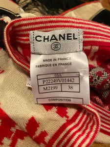Rare Vintage Chanel 03A, 2003 Fall Fringe Tassels Floral Skirt FR 38