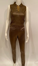 Load image into Gallery viewer, Vintage Chanel 01C 2001 Cruise Resort Sleeveless Gold Metallic Collar Polo Top Blouse FR 44