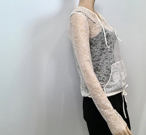 Chanel ‘Le Make Up De Chanel’ 04A, 2004 Fall Autumn lace pullover top blouse FR 40 US 4/6