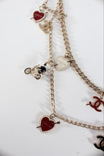Load image into Gallery viewer, Chanel 10P 2010 Spring Coco Motorcycle Hearts Gold Chain Link Layered Belt/Necklace