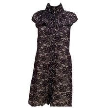 Load image into Gallery viewer, Chanel Navy Blue Cotton Camellia Floral Print Lace Dress FR 42 US 6