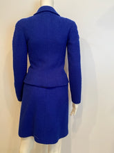 Load image into Gallery viewer, 97A, 1997 Fall Vintage Chanel Boutique Royal Blue wool boucle Skirt Suit Jacket Set FR 36 US 2/4