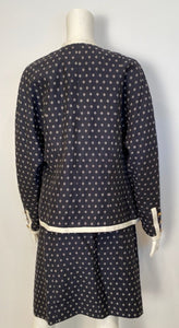 1970’s Collection 16 Rare Chanel Vintage Navy Blue Skirt Suit FR 44